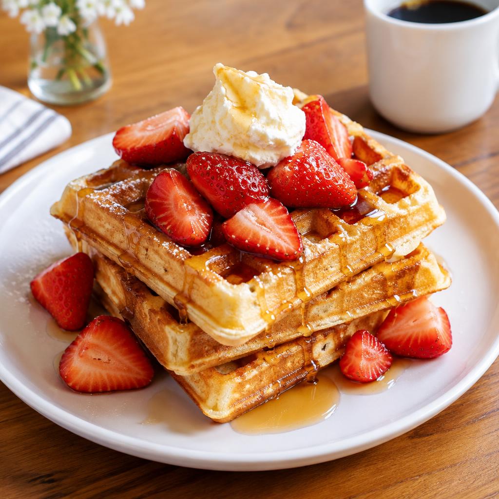 Waffles de fresa
